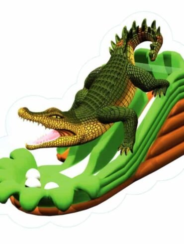 Aligator dual lane inflatable water slide