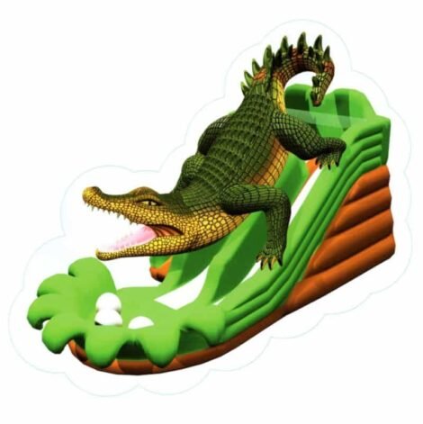 Aligator dual lane inflatable water slide