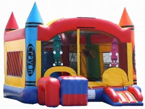 Crayon bouncy castle combo bounce house