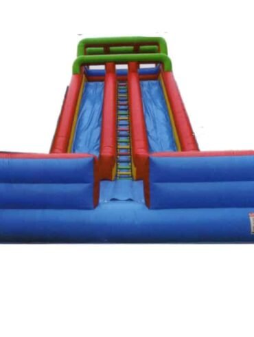 Giant dual lane inflatable dry or wet slide