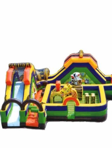 Fun in the jungle obstacle bouncy castle combo