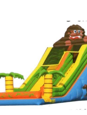 Tropical big foot inflatable water slide