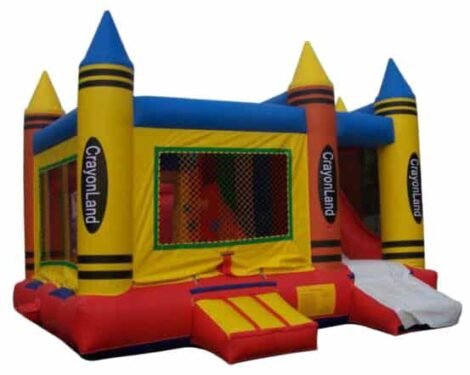 Crayon Jumpy Castle With Slide