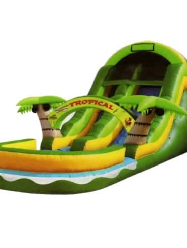 cute tropical inflatable water slide