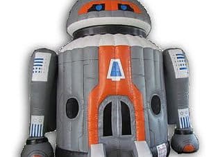 Inflatable robot bouncy castle dome
